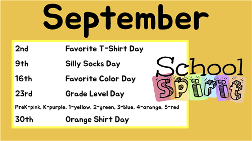 Sept. Spirit Days